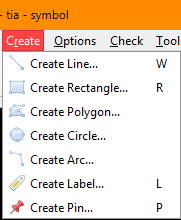 Symbol editor create menu