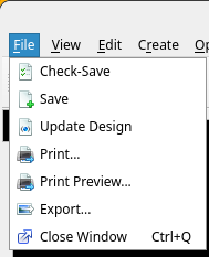 Symbol editor file menu