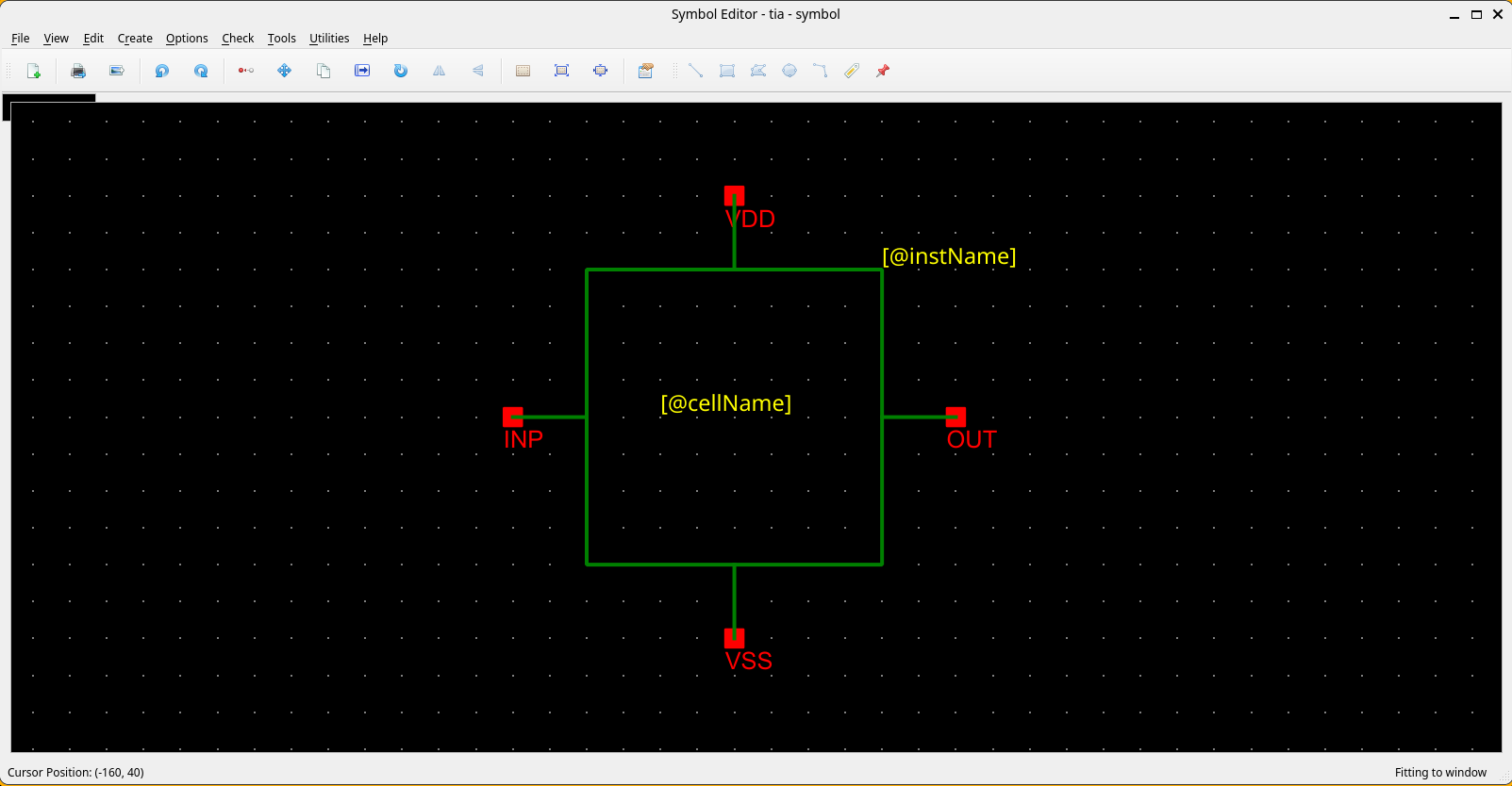 Symbol editor window