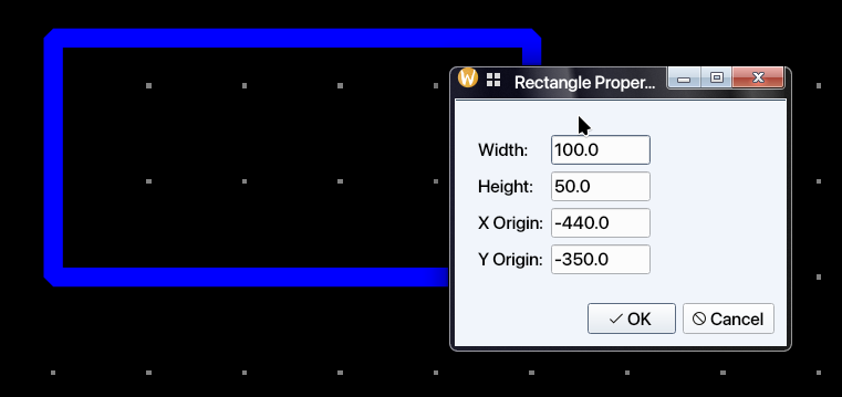 Symbol rectangle properties dialog